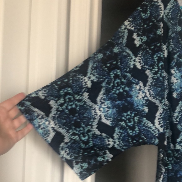 Blue Python Print Wrap Dress - Picture 5 of 5